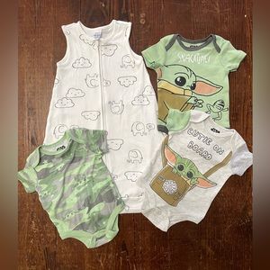 Baby Yoda Onesies and Sleep Sack (0-3mo)